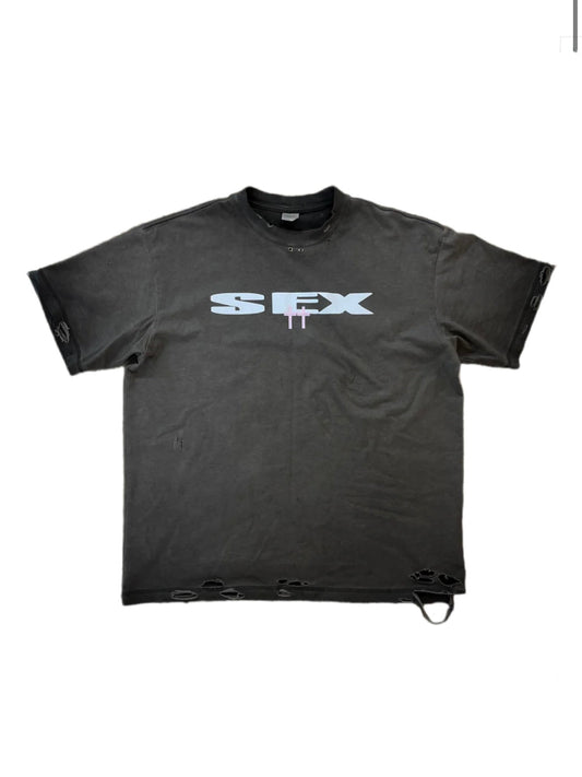 S*X IS PINK DESTROYED WASH TEE